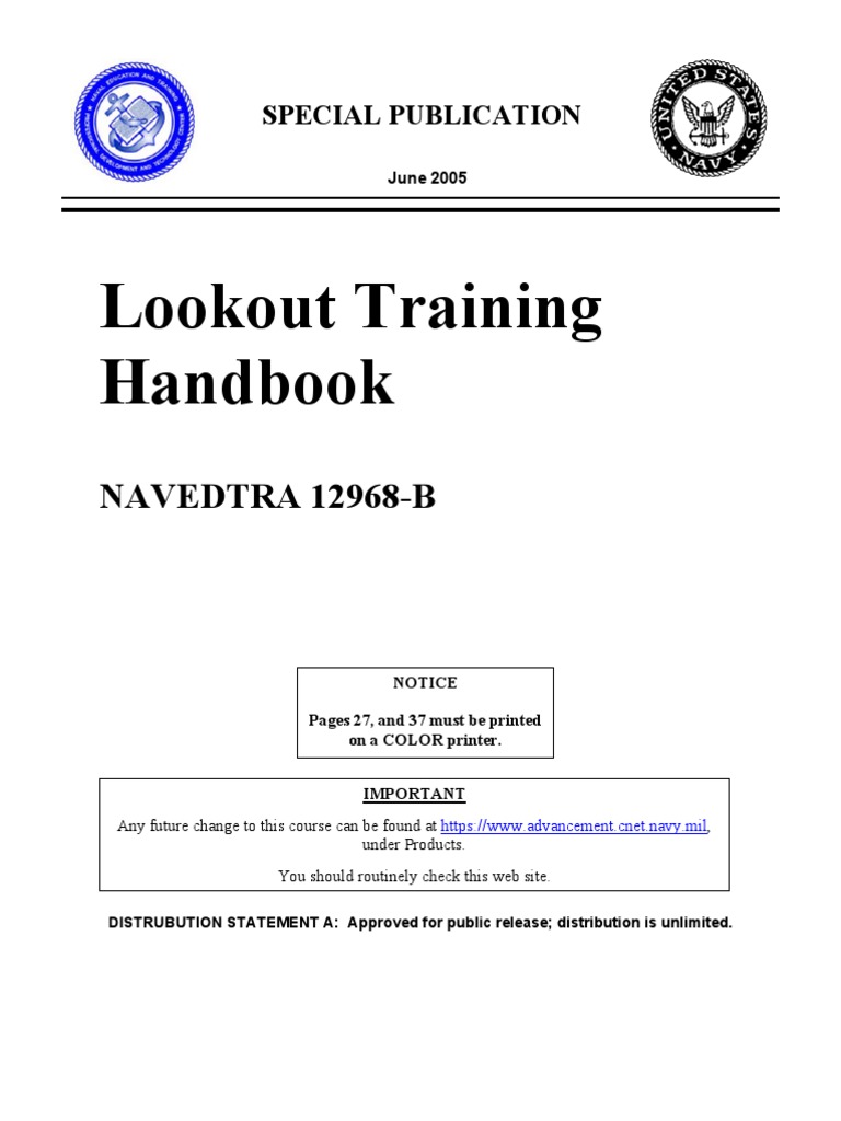 US Navy Course - Lookout Training Handbook | PDF | Horizon | Eye