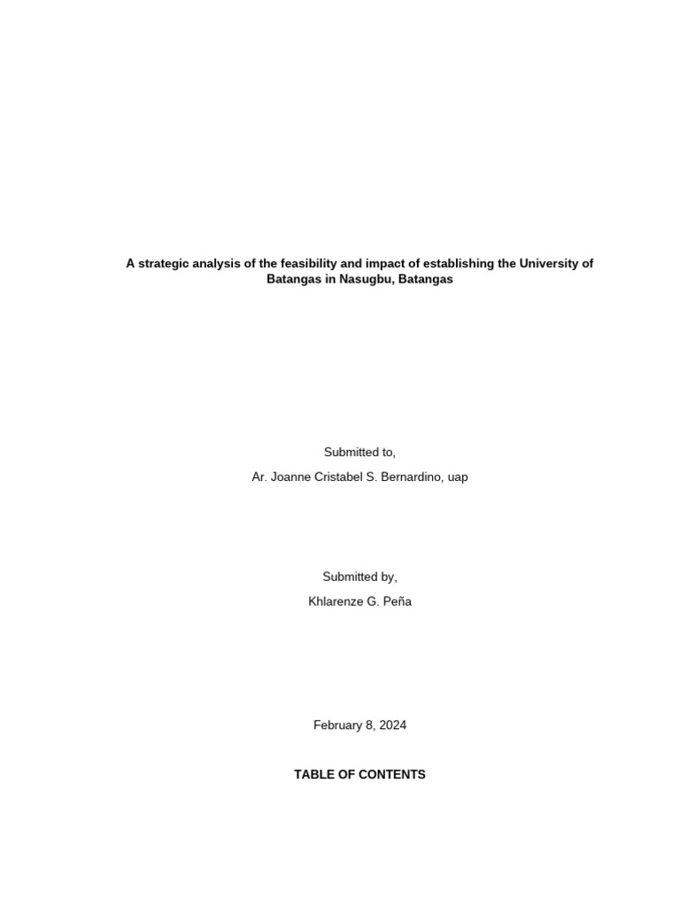Feasibility Study: University of Batangas | PDF | Beam (Structure ...