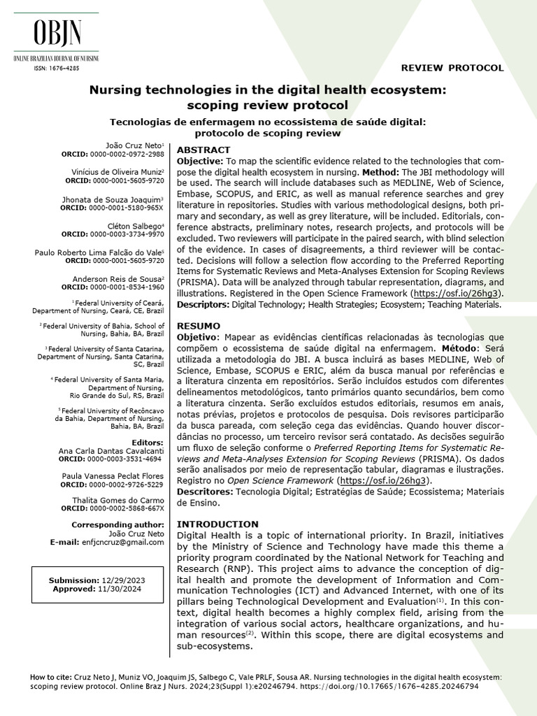 Nursing Technologies in Digital Health | PDF | Systematic Review