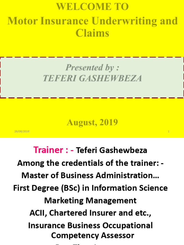 0.0. EIFS Motor Insurance Training Compiled 2019 | PDF | Insurance ...