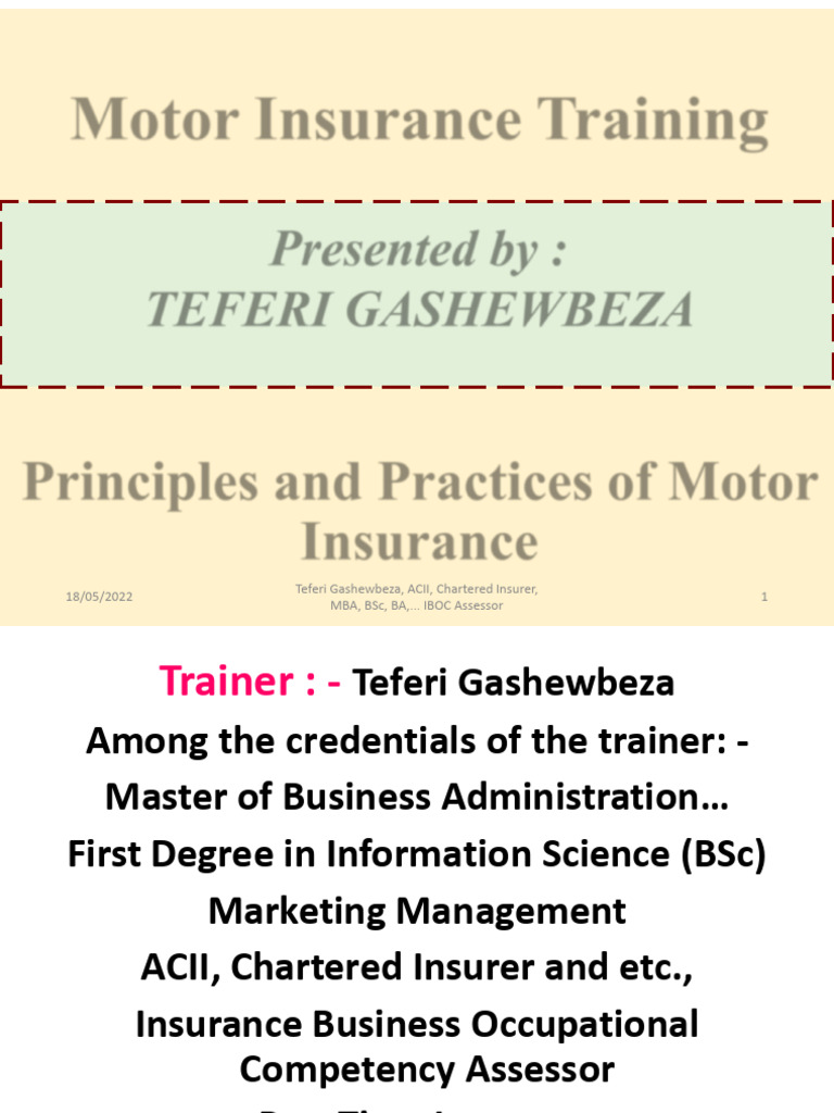 0.0. EIFS Motor Insurance Training Compiled All 2021 | PDF | Crimes ...