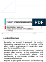 Project Integration Management: Shwetang Panchal Sigma Institute of Management Studies