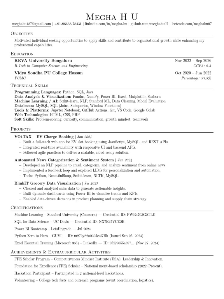 Computer Science Student Resume | PDF | My Sql | Python (Programming ...