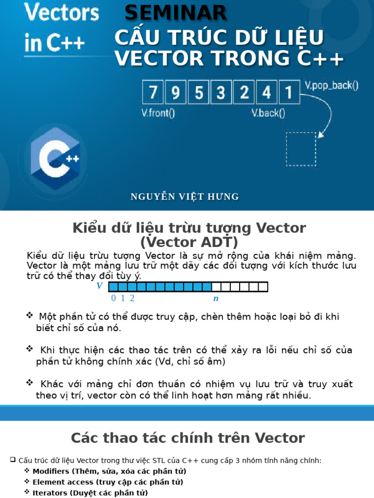 Cấu Trúc Dữ Liệu Vector Trong Thư Viện STL Của C++ | PDF