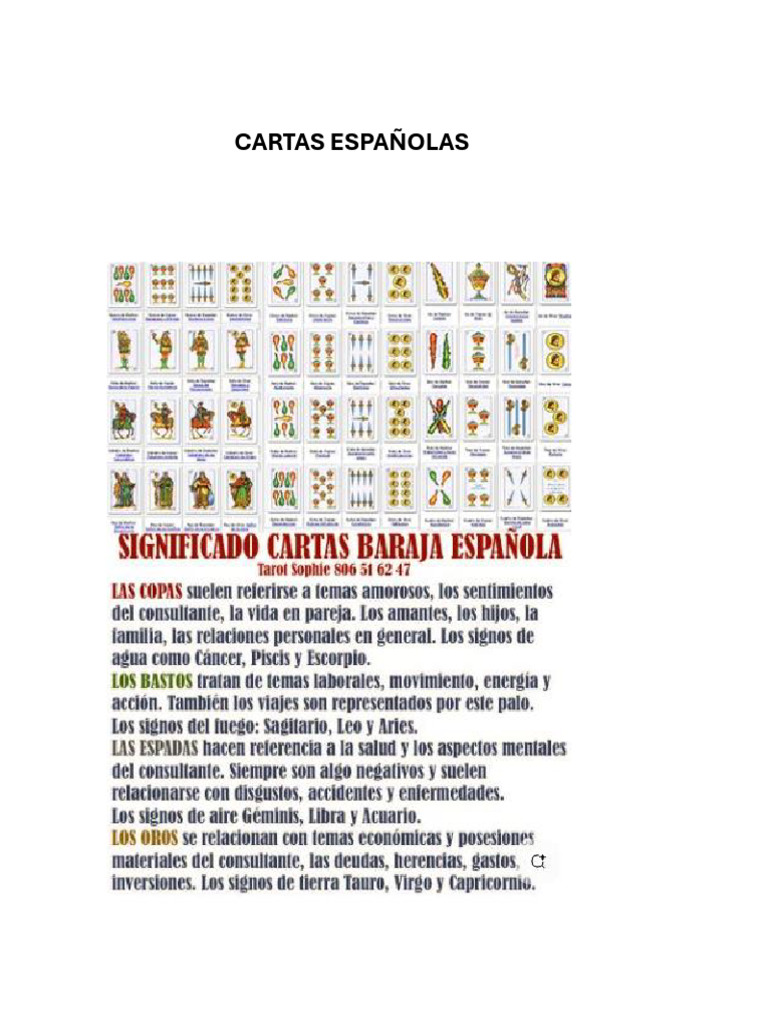 Cómo leer cartas españolas | PDF | Jugando a las cartas