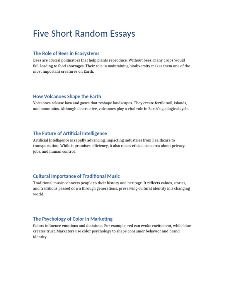 Five Random Essays | PDF