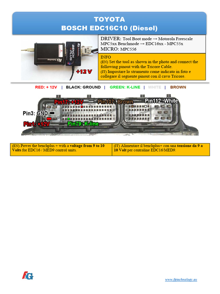 EDC16C10 Pinout and Power Setup Guide | PDF
