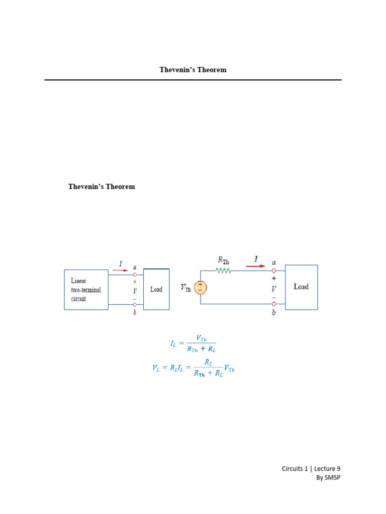 Lecture - Week 11-Thevenin's Theorem | PDF | Electrical Network ...