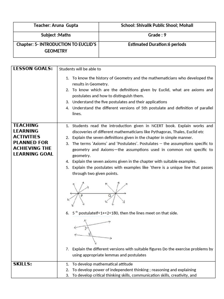 Introduction to Euclid's Geometry | PDF | Axiom | Euclid