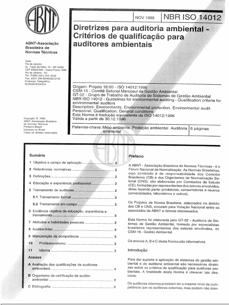 NBR Iso 14012 | PDF