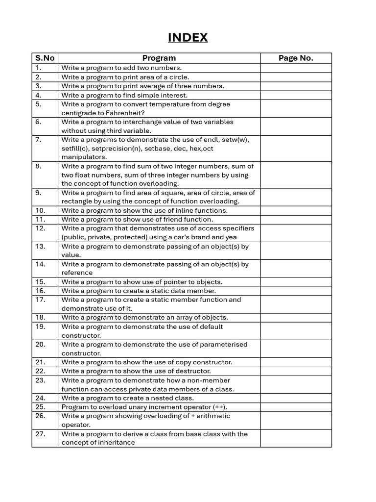 C++ Programming Exercises and Examples | PDF | Class (Computer ...