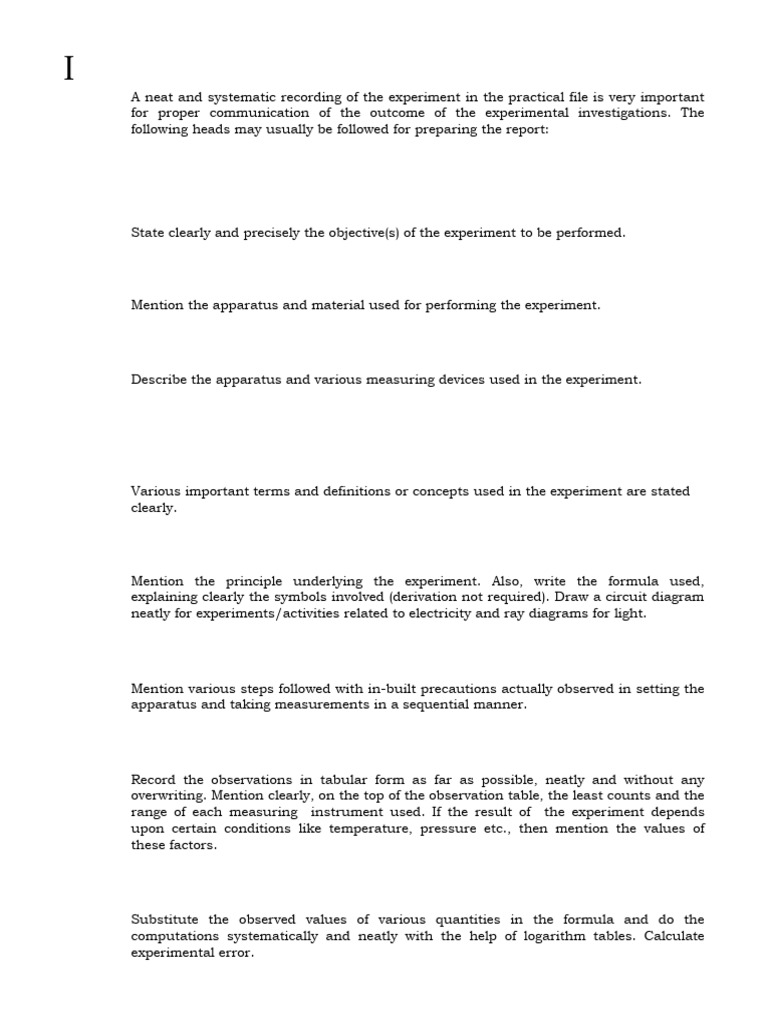 Experiment Recording Guidelines | PDF | Experiment | Measurement