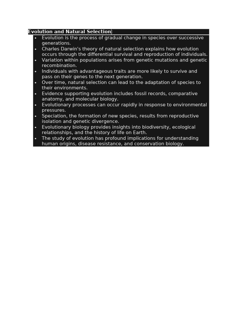 Understanding Evolution and Natural Selection | PDF