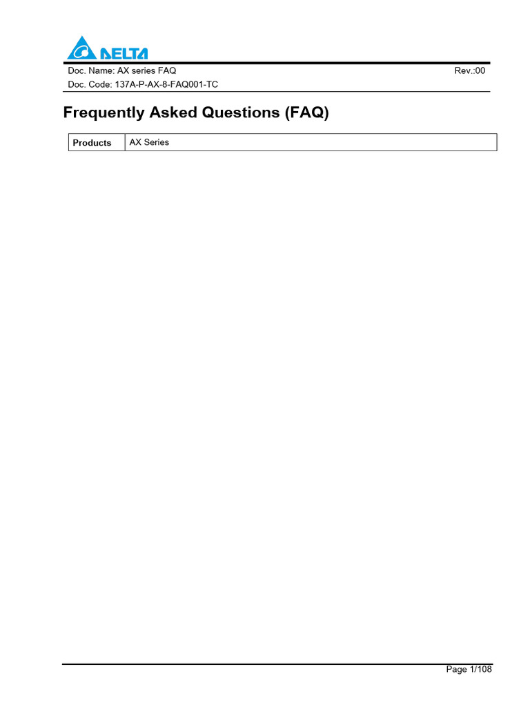 AX Series Controller FAQ Guide | PDF | Pointer (Computer Programming ...
