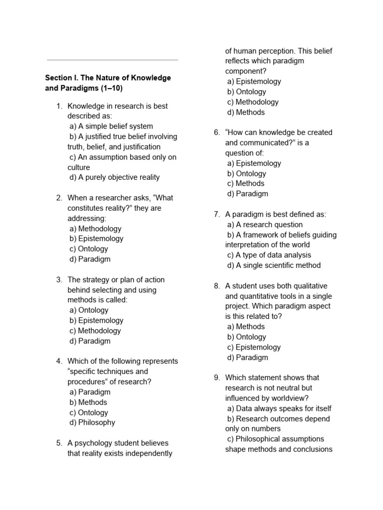 Understanding Knowledge and Research Paradigms | PDF | Hypothesis ...