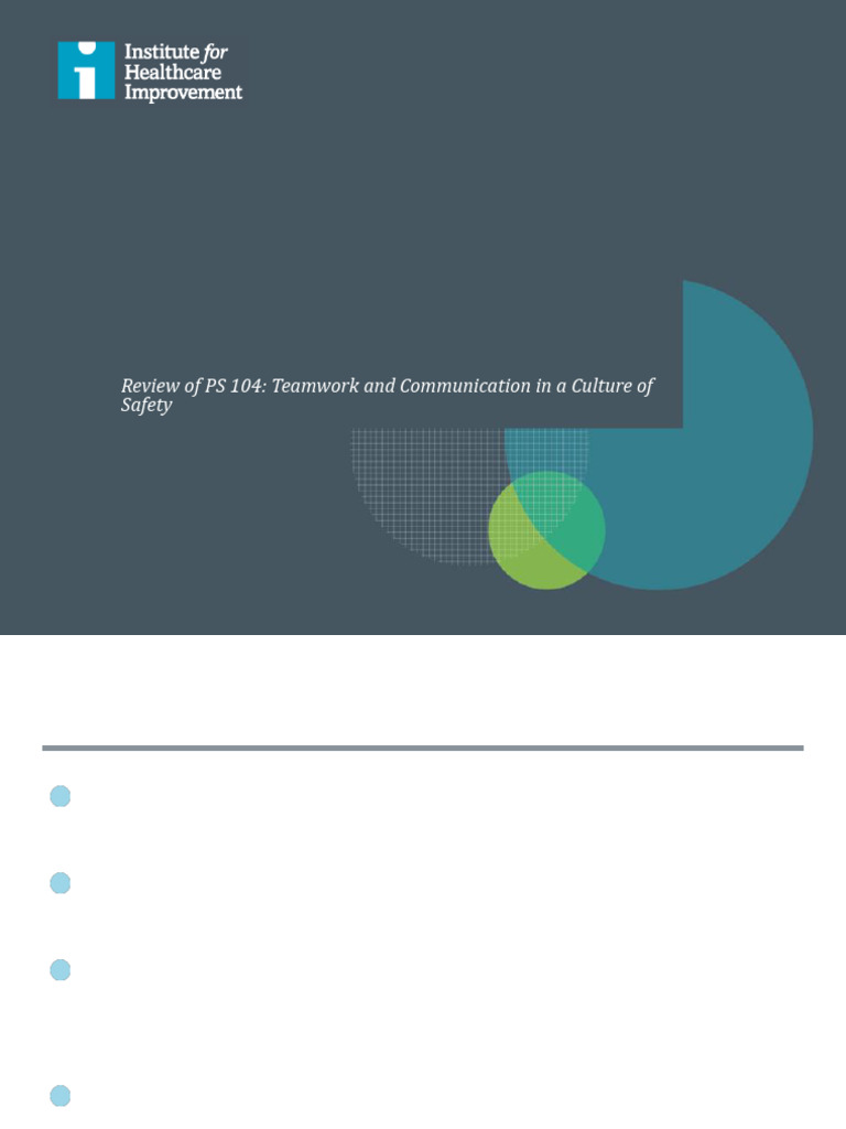 Enhancing Teamwork for Patient Safety | PDF | Patient Safety ...
