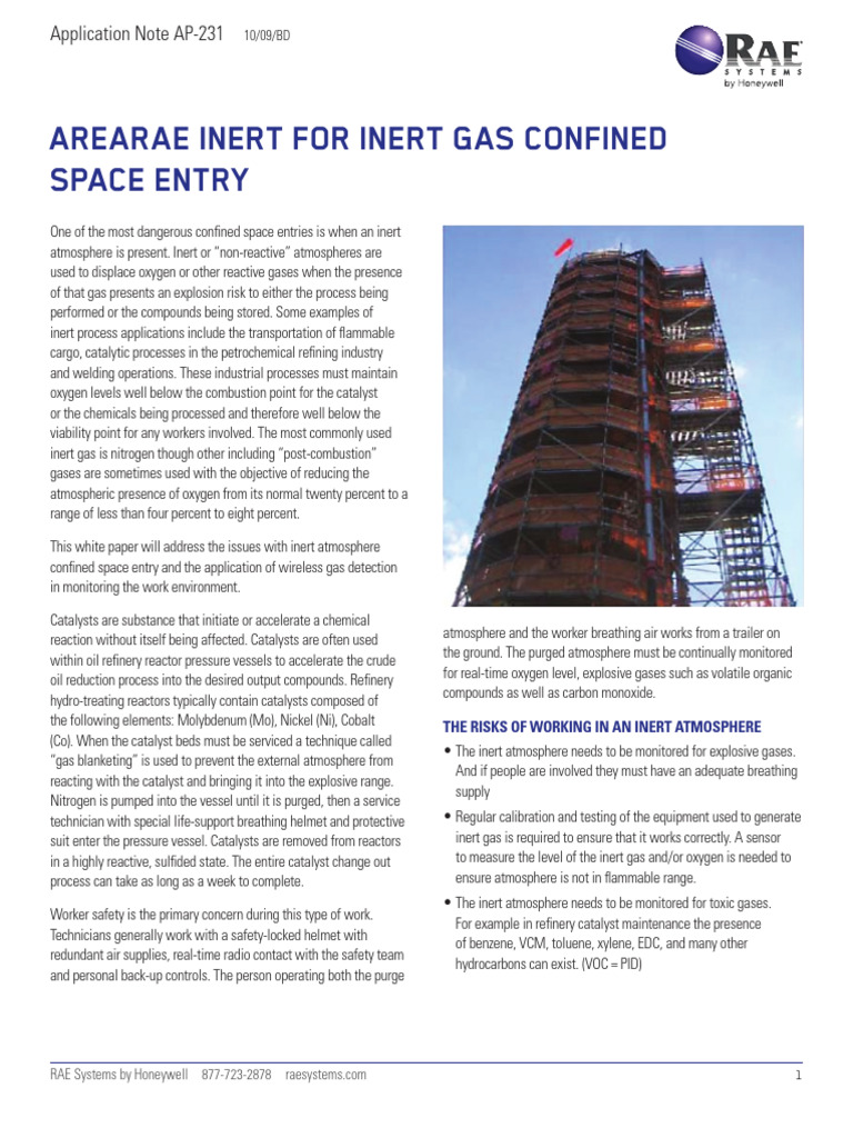 Inert Gas Safety for Confined Spaces | PDF | Oil Refinery | Chemical ...