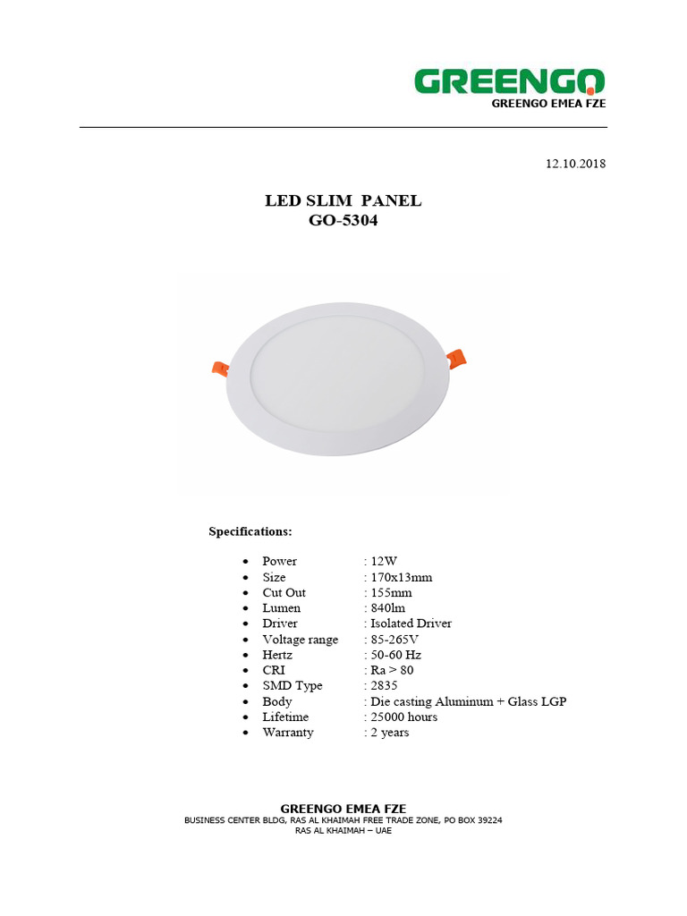 Led 12W - 5304 | PDF