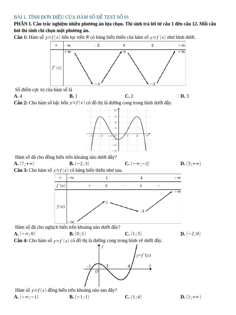 Kt Chương 1- Đề 1-12 | PDF