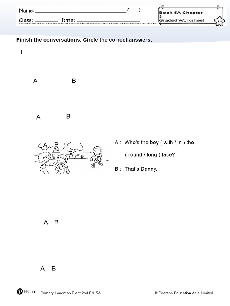 Conversation Completion Worksheet 5A | PDF