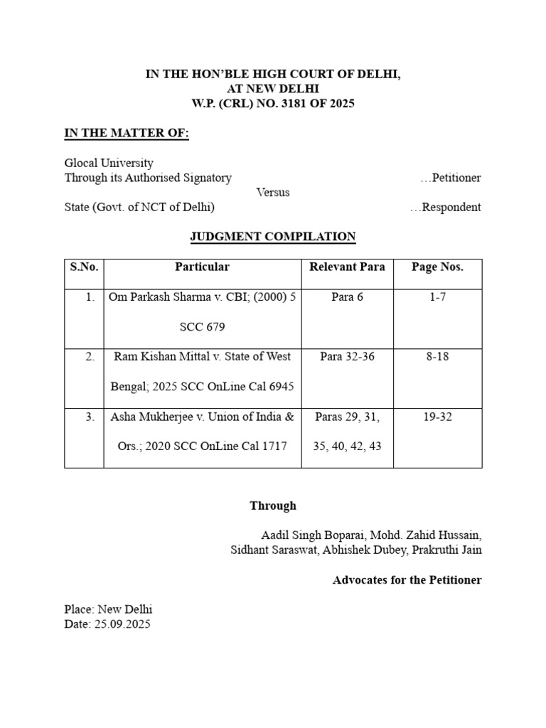 Delhi High Court W.P. 3181/2025 Judgment | PDF