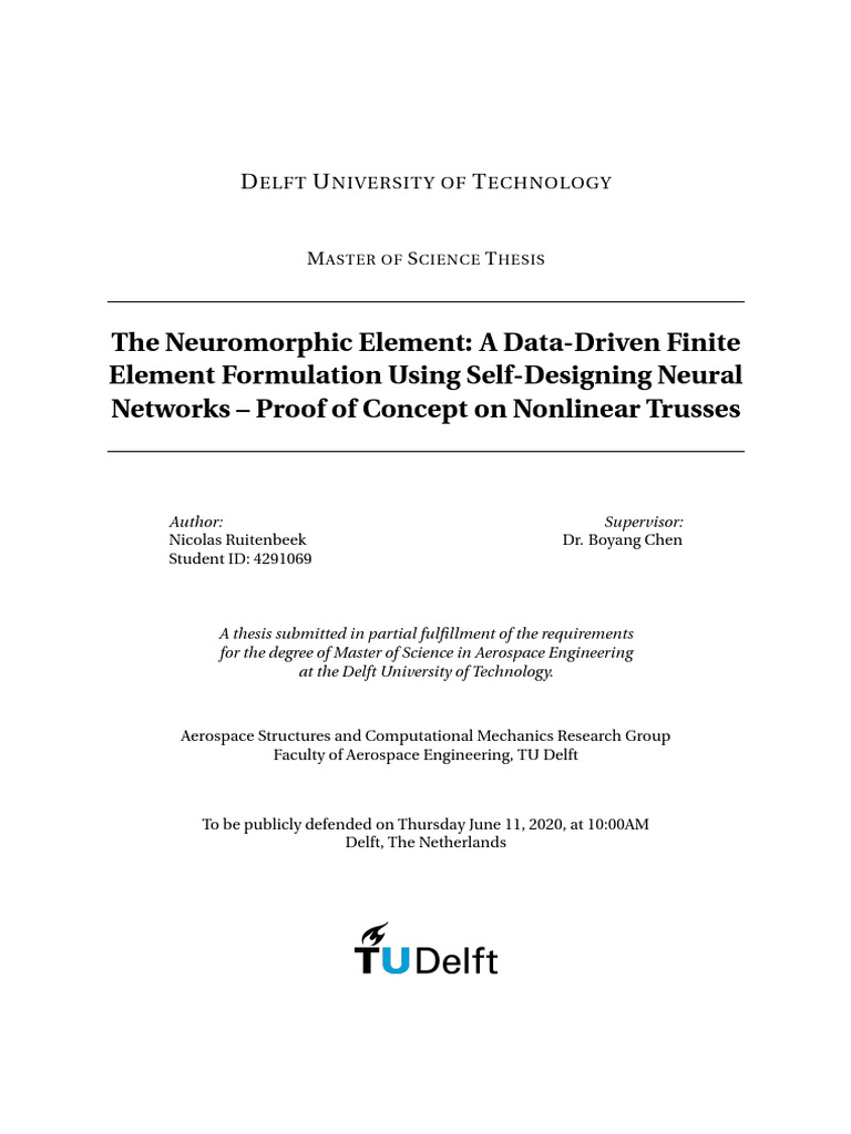 4 Nicolas Ruitenbeek (2020) A Finite Element Using Self-Designing ...