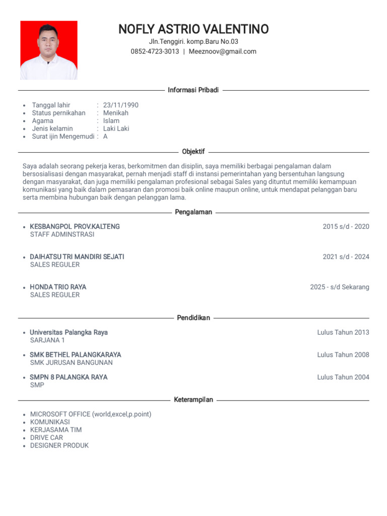 Profil Profesional Astrio Valentino | PDF