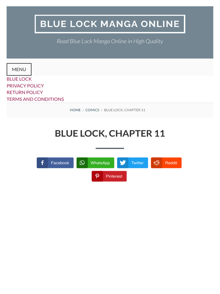 Read Blue Lock Chapter 11 Online | PDF