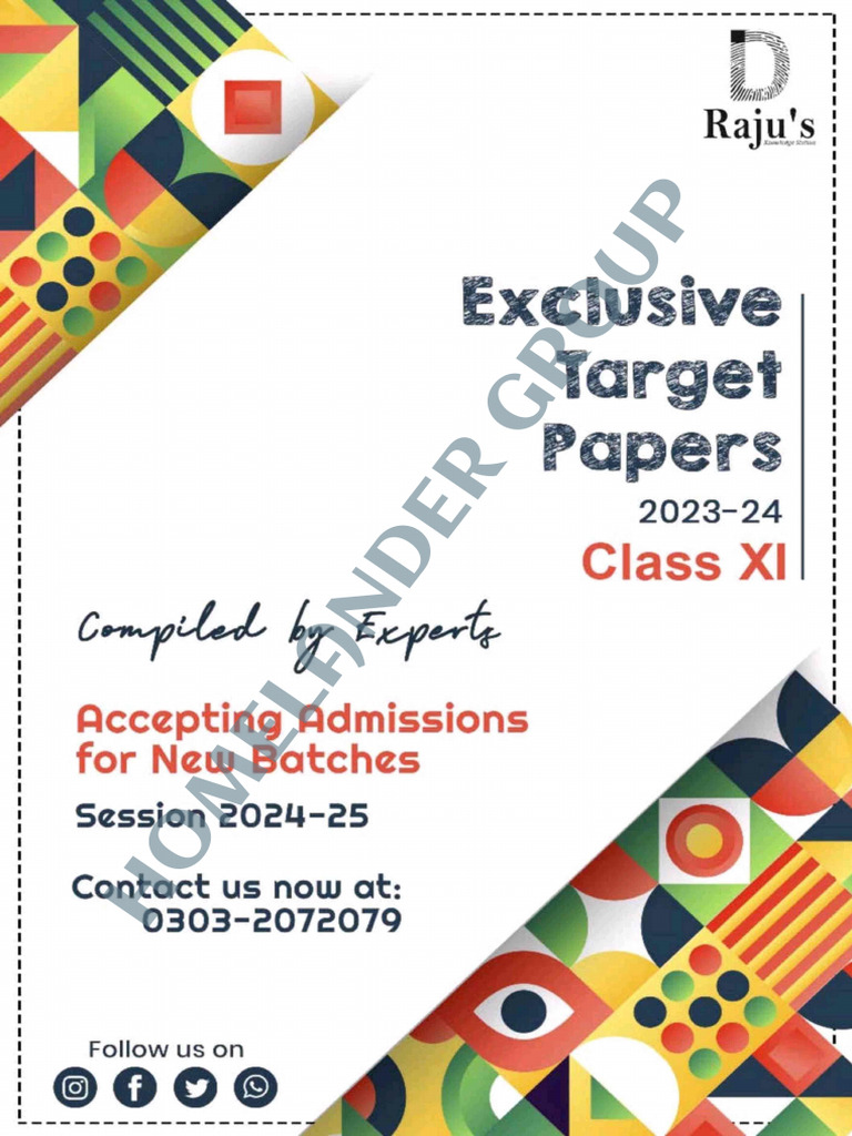 Xi-Science - D Raju's Target Paper 2024 - Homelander Group | PDF