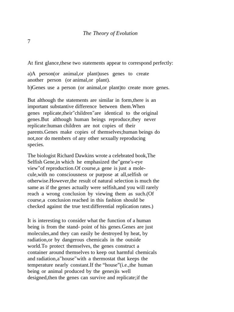 Understanding Evolution and Genetics | PDF | Evolution | Gene