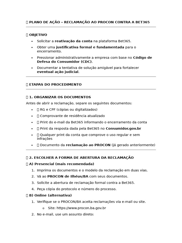 ? Plano de Ação | PDF