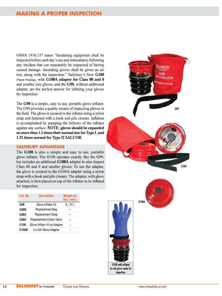Salisbury Glove Inflator G99 G100 | PDF