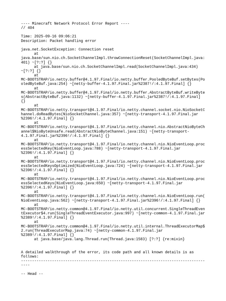 Minecraft 1.21.1 Connection Error Report | PDF | Java (Programming ...