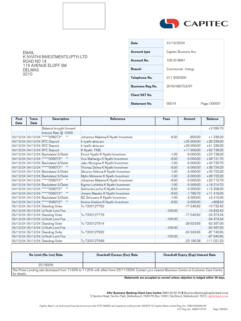 Capitec Bank Document Overview | PDF