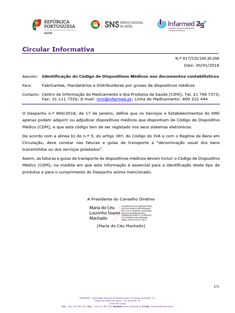 Circular Informativa N.º 17 - 30.01.2018 - CDM | PDF