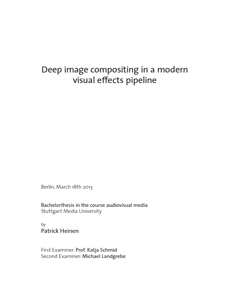 Deep Compositing in VFX | PDF | Rendering (Computer Graphics) | Camera Lens