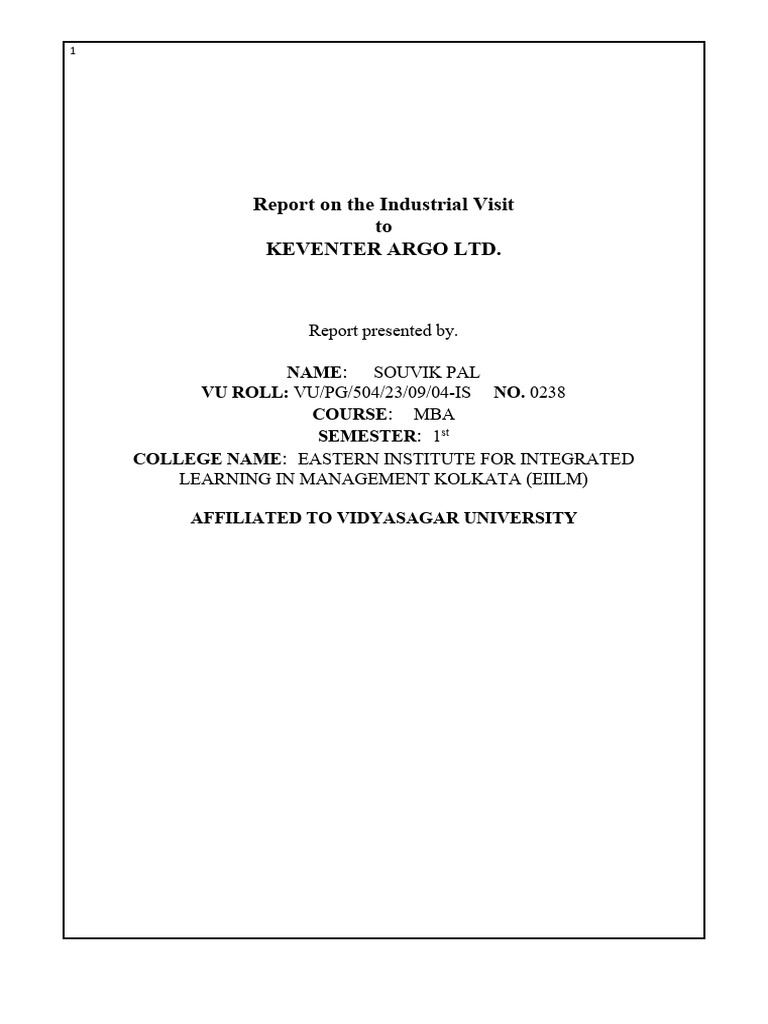 Industrial Visit Report: Keventer Agro Ltd. | PDF | Brand | Knowledge