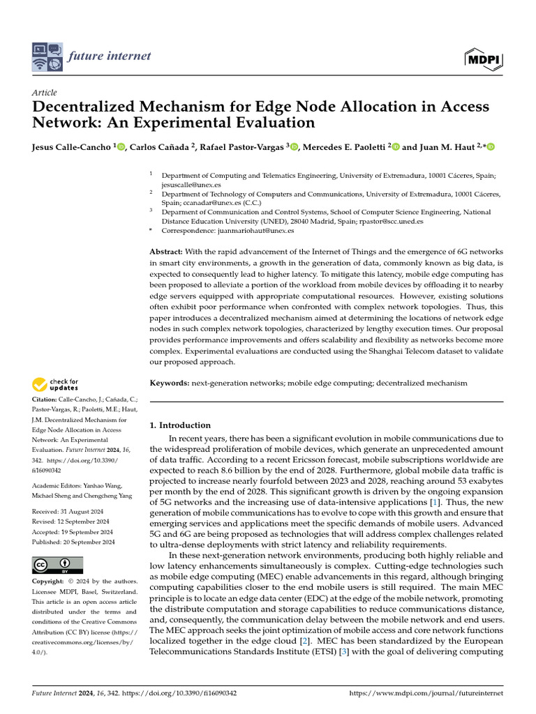 Decentralized Mechanism For Edge Node Allocation I | PDF | Cluster ...