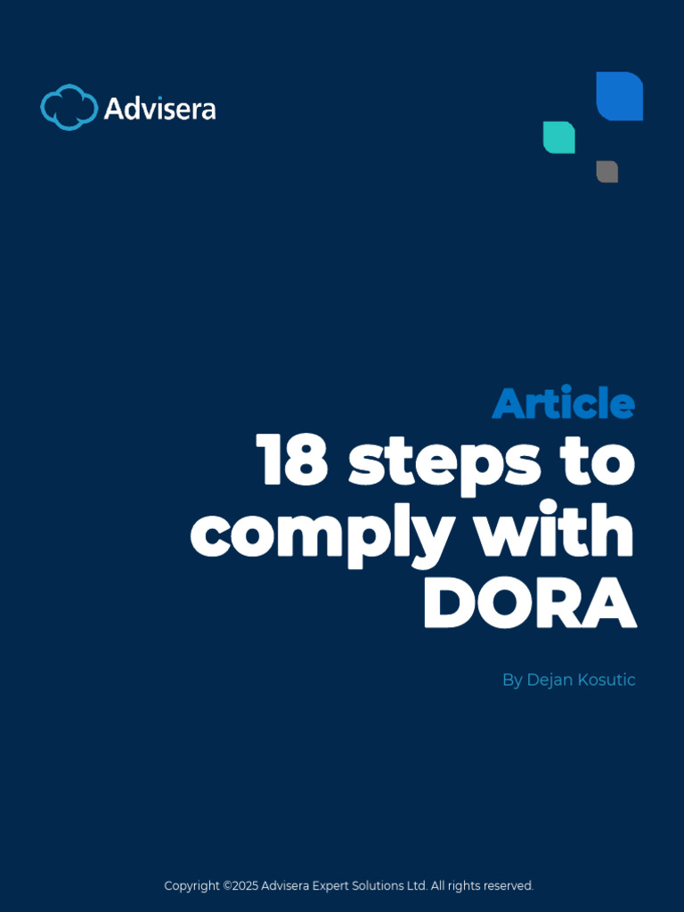 18 Steps for DORA Compliance | PDF | Risk Management | Computer Security