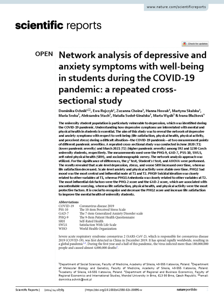 Student Mental Health During COVID-19 | PDF | Mental Health | Anxiety