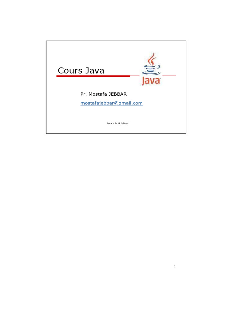 Introduction à la plateforme Java | PDF | Java (Langage de ...