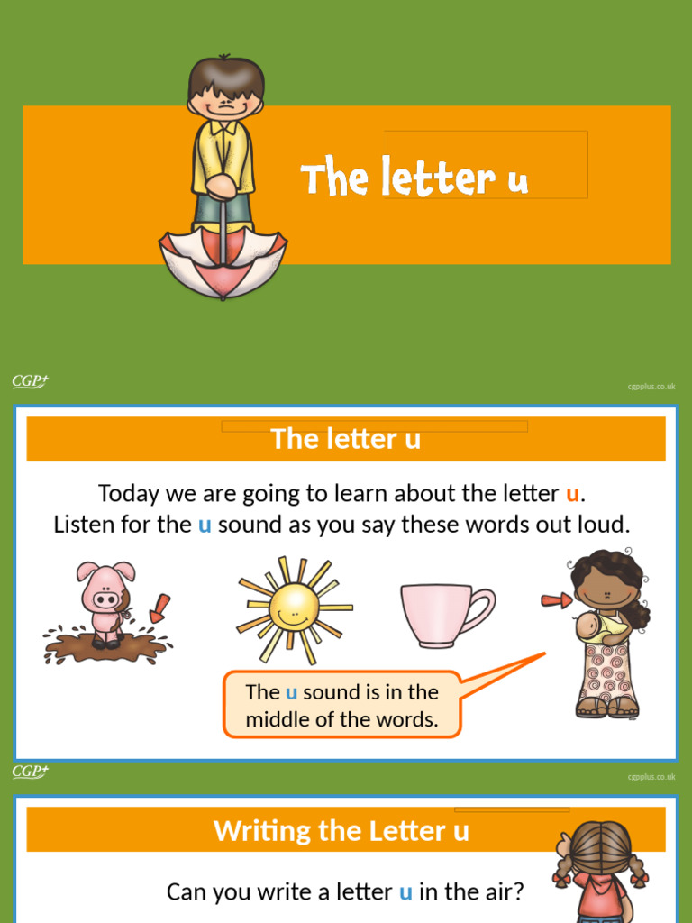 Learning the Letter U: Sounds & Writing | PDF