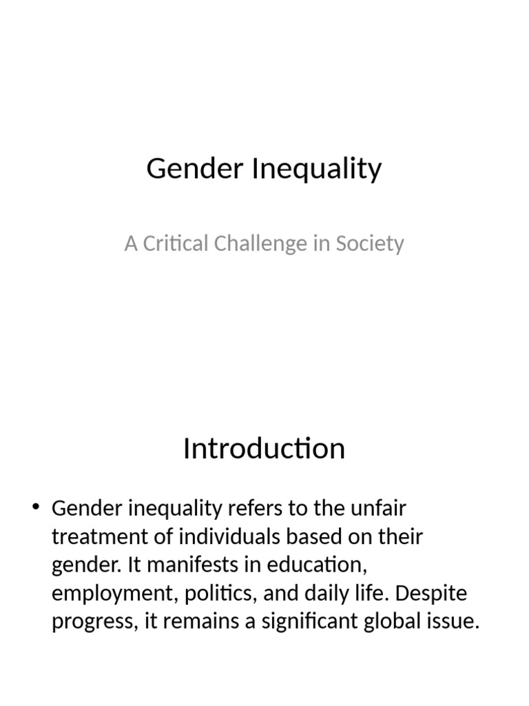 Addressing Gender Inequality Issues | PDF