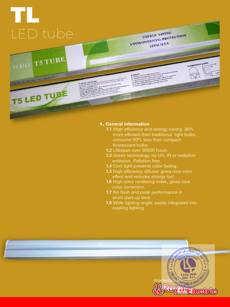 Energy-Efficient LED Tube Overview | PDF