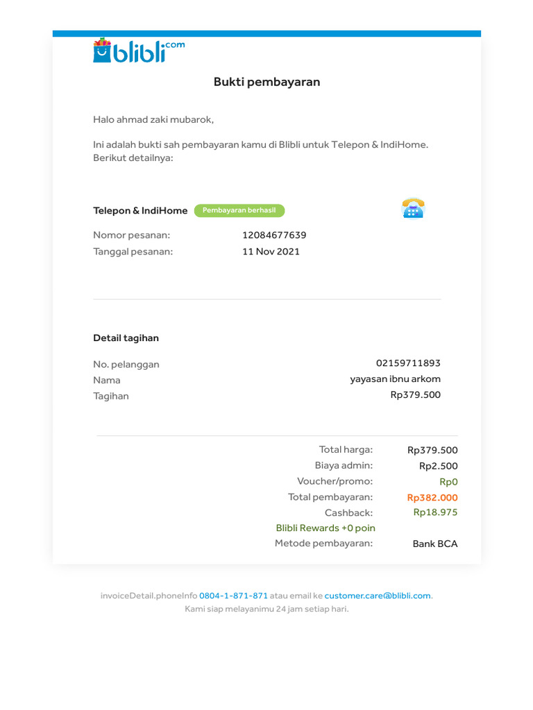 Indihome Kantor November | PDF