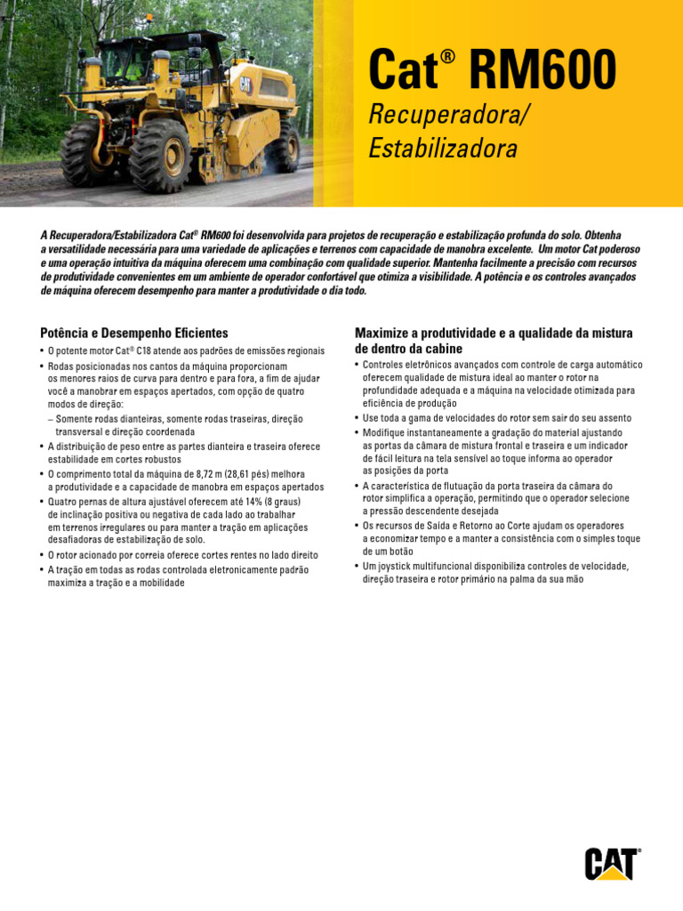 Recuperadora Cat® RM600: Potência e Versatilidade | PDF | Biodiesel ...