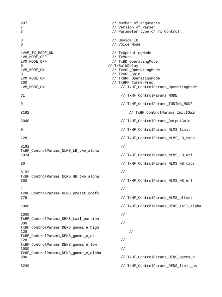 Audio Device Configuration Parameters | PDF | Computer Programming