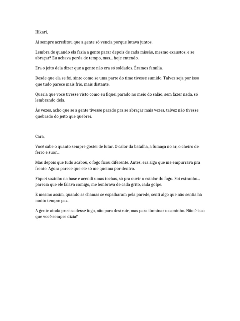 Reflexões sobre perda e esperança na batalha | PDF