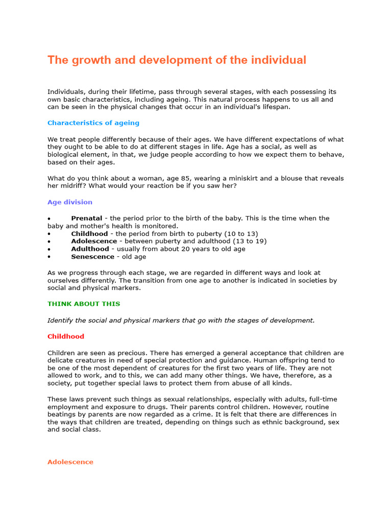 Stages of Human Development and Ageing | PDF | Adolescence | Adults