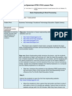 Beashua Spearman ETEC 5743 Lesson Plan: Basic Keyboarding & Word Processing